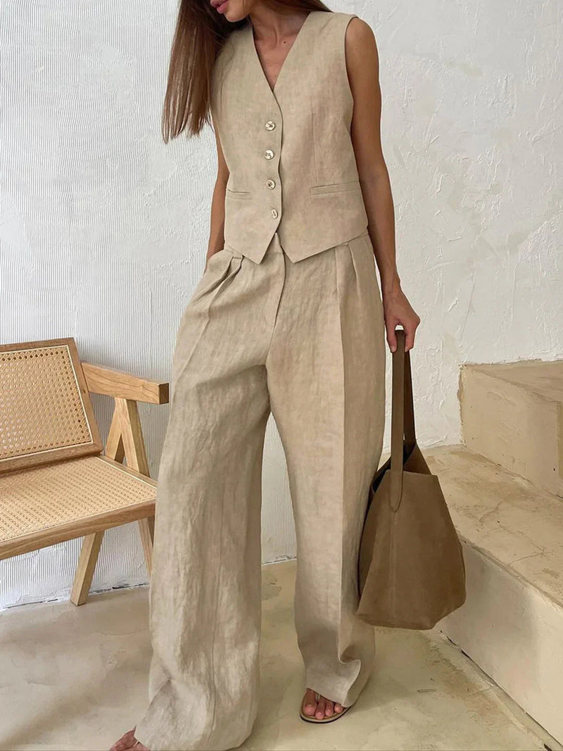 Always Cotton & Linen Pants Matching Set