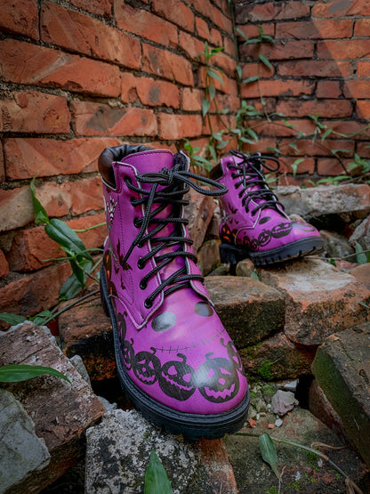 En Bloom | Halloween Theme Purple Combat Boot