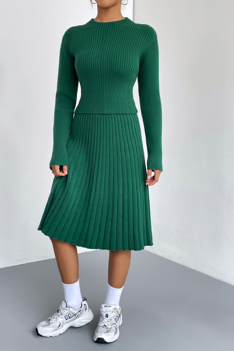 A-line Knit Sweater Skirt Set