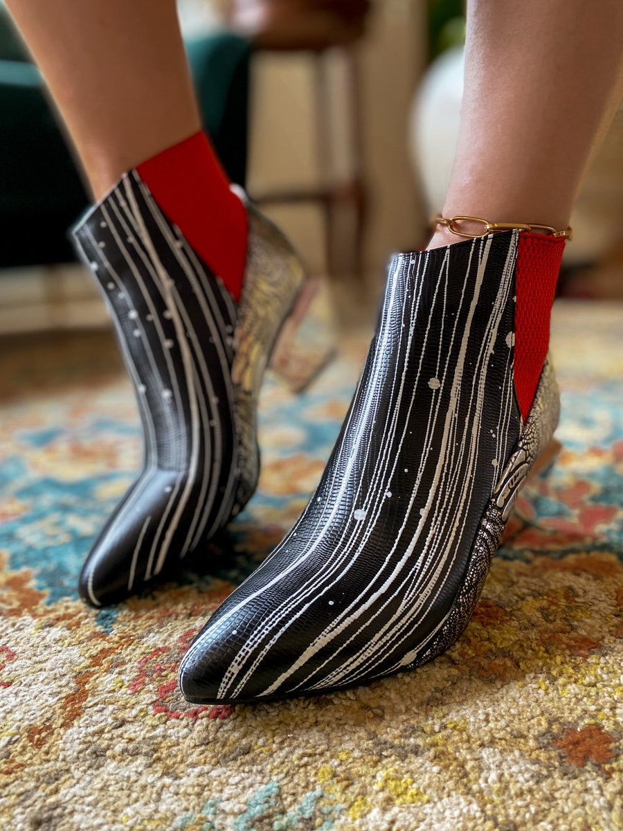 Jadyrose | Structural Mirror Heel Leather Ankle Boot