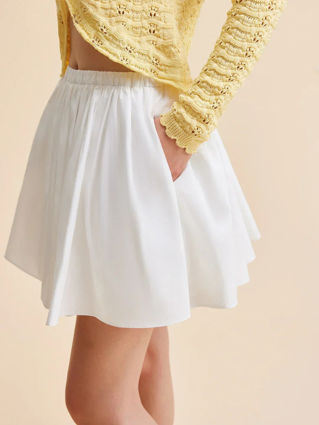 Effortless Cotton Pleated Skirt