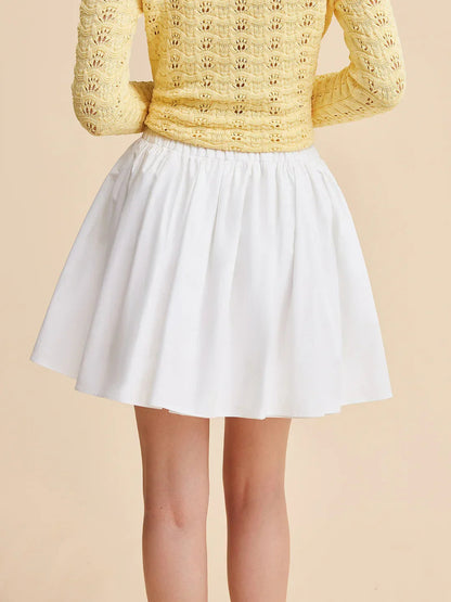 Effortless Cotton Pleated Skirt