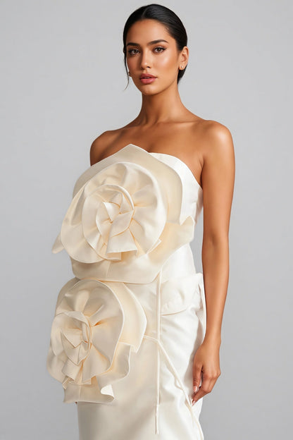 Roie 3d Flower Design Midi Dress