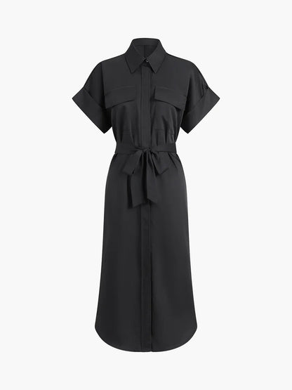 Always Polo Pockets Tied Midi Dress