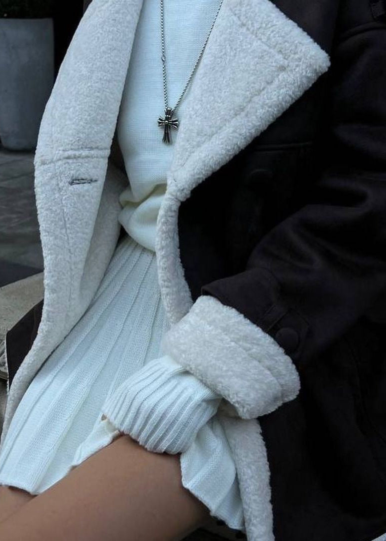 Aspen Luxe – Brown Shearling-lined Winter Coat