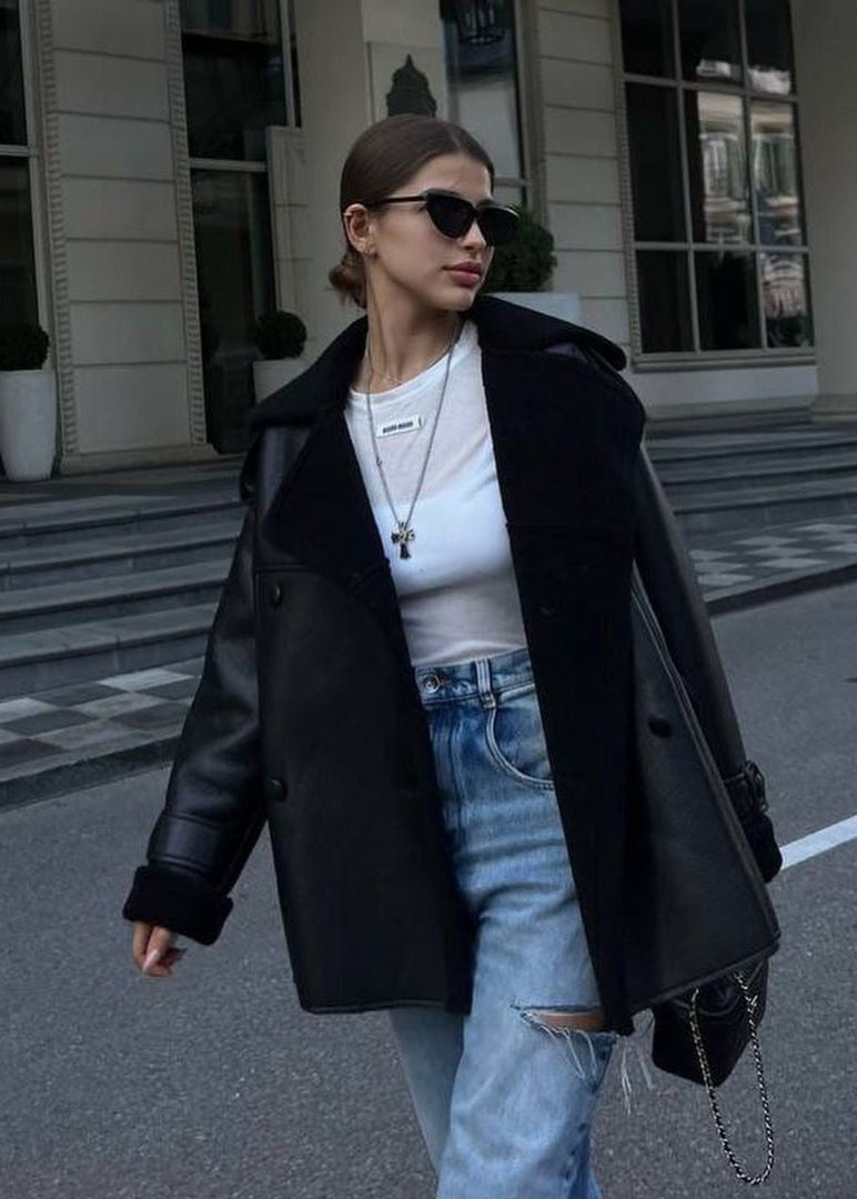 Aspen Luxe – Brown Shearling-lined Winter Coat