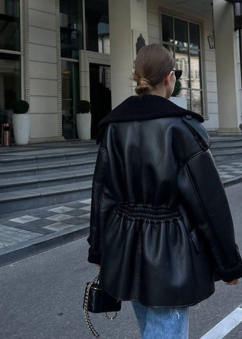 Aspen Luxe – Brown Shearling-lined Winter Coat