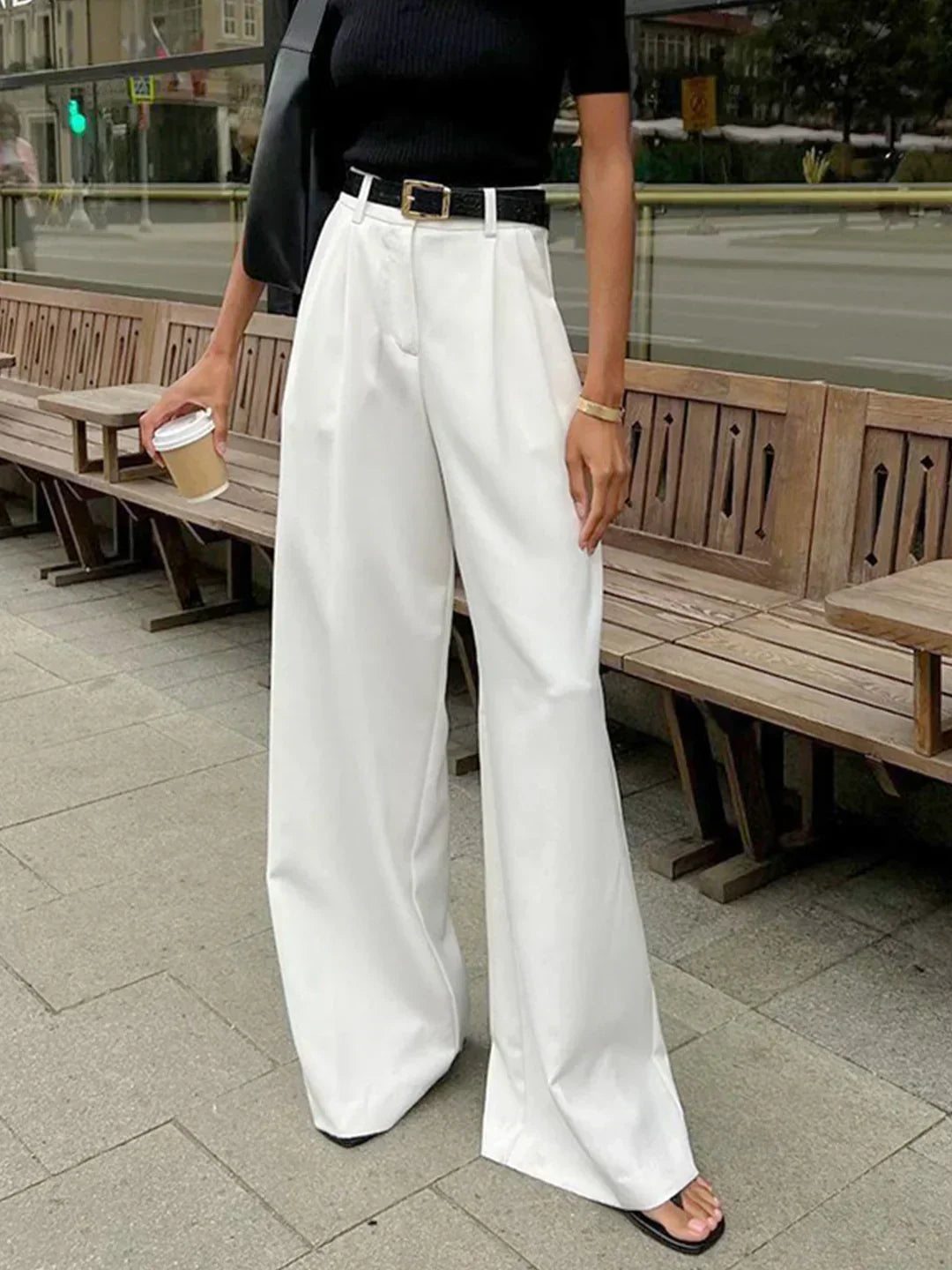 High Waist Drape Pants