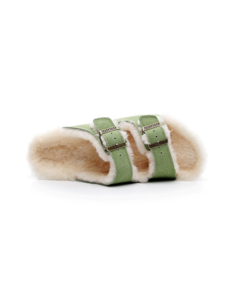Maibulun | Dual-strap Wool-lined Suede Sandal