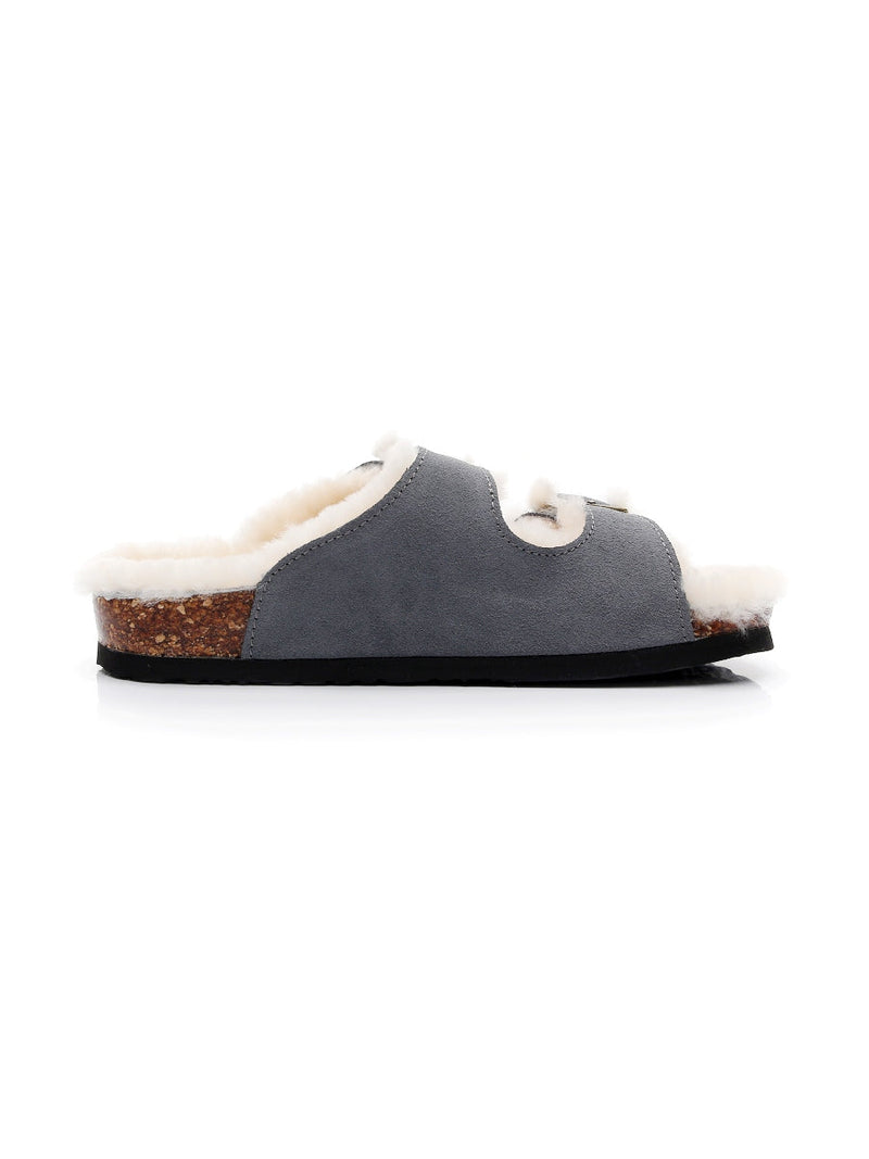 Maibulun | Dual-strap Wool-lined Suede Sandal
