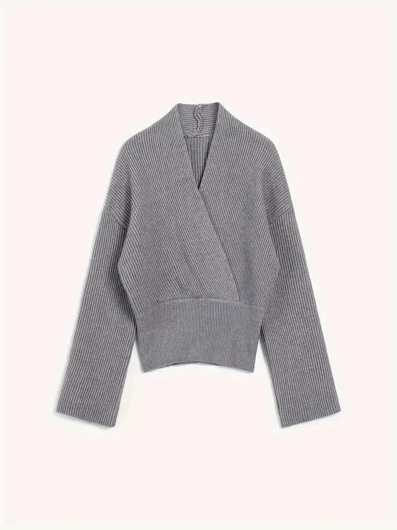 Retro Cross V-neck Knitted Sweater
