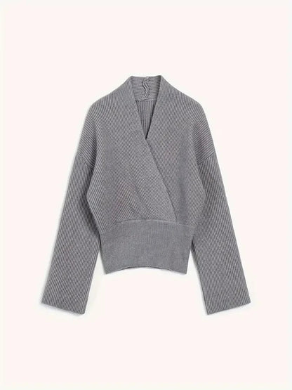 Retro Cross V-neck Knitted Sweater