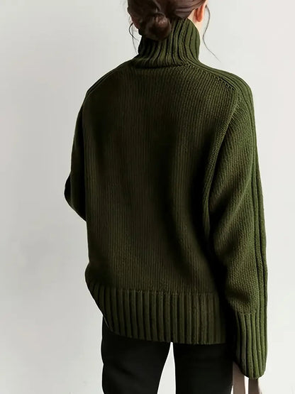 Color Turtleneck Knitting Sweater