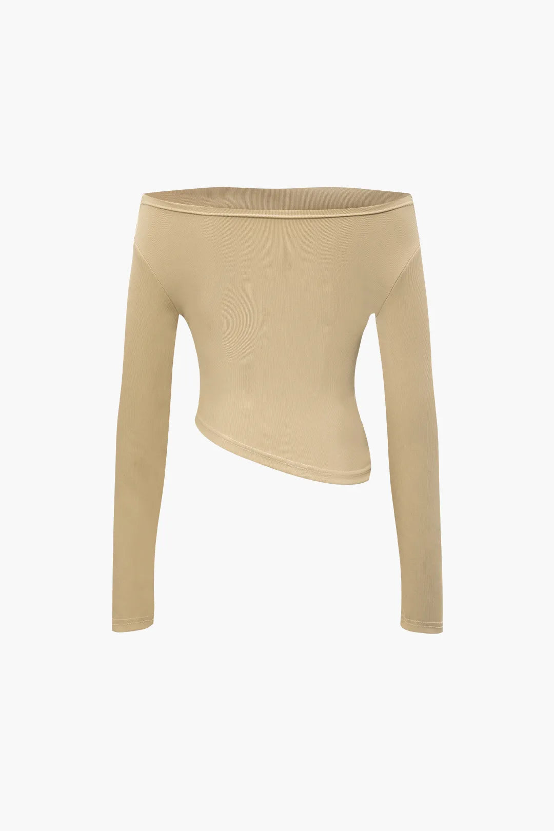 Ilsa Brown Asymmetric Off Shoulder Top and Straight Leg Pants Set