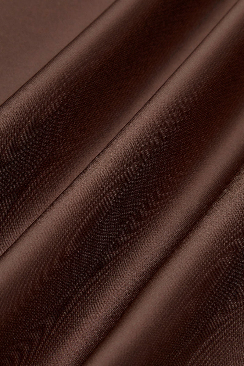 Ilya Asymmetrical Cutout Satin Maxi Dress - Brown