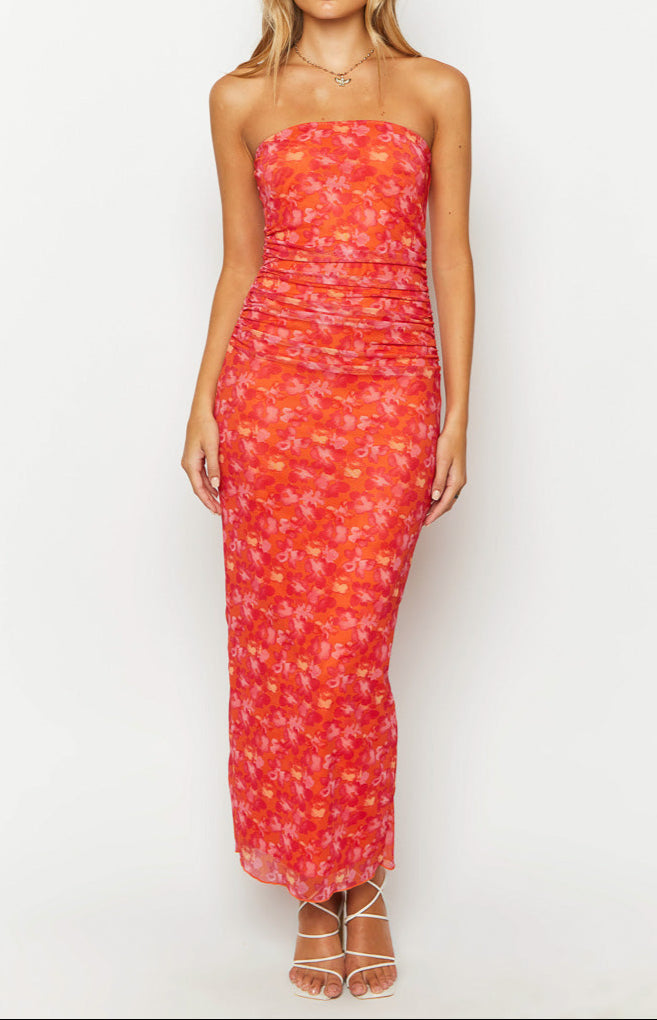 Petronilla Orange Print Maxi Dress