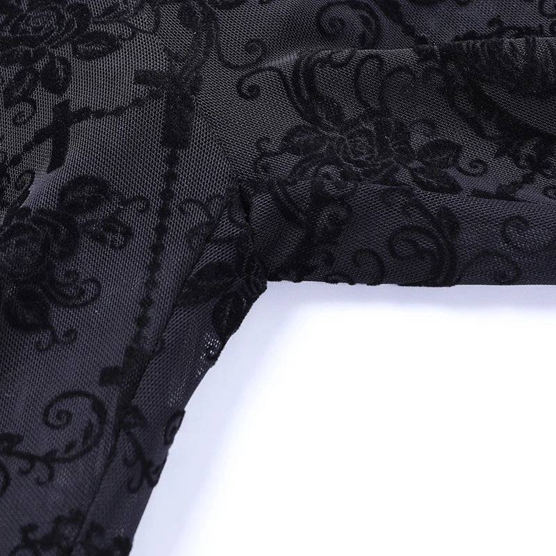 Gothic Black Summer Flare High Waist Punk Trousers Pants