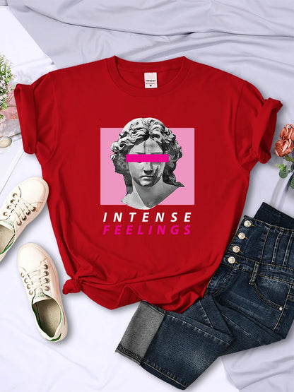 Intense Feelings Funny T-shirts Clothing Summer Breathable Tee Clothing Hip Hop Personality Tshirt