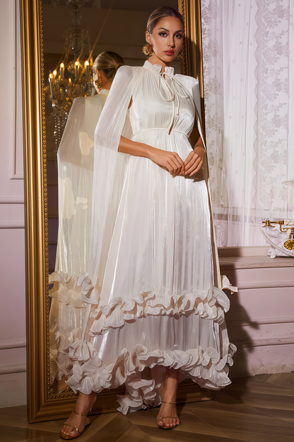 Alarip Shawl Ruffle Maxi Dress