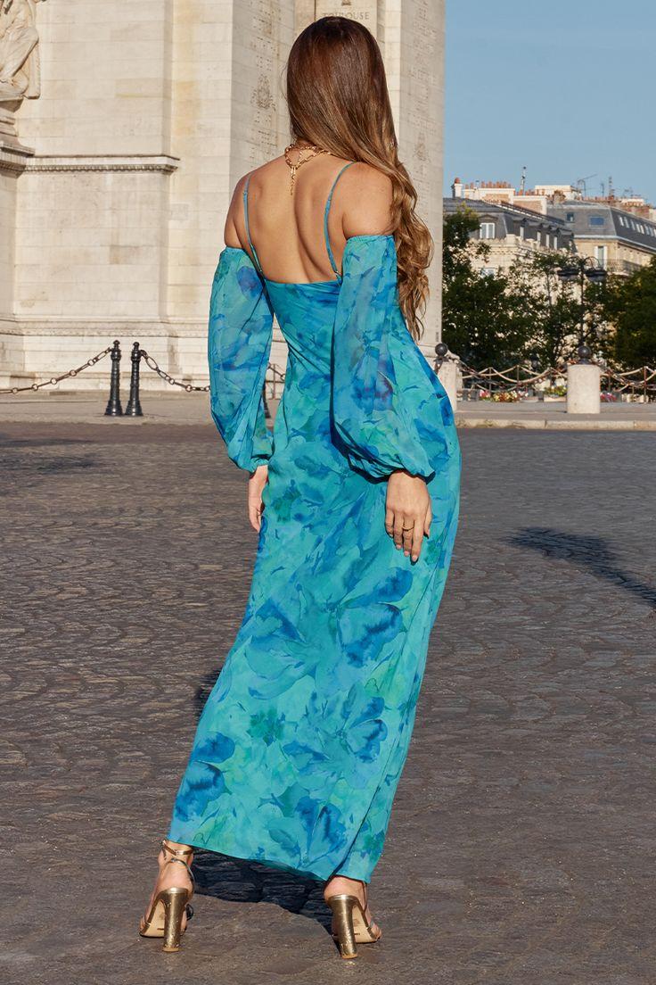 Off-shoulder Cut-out Maxi Dress