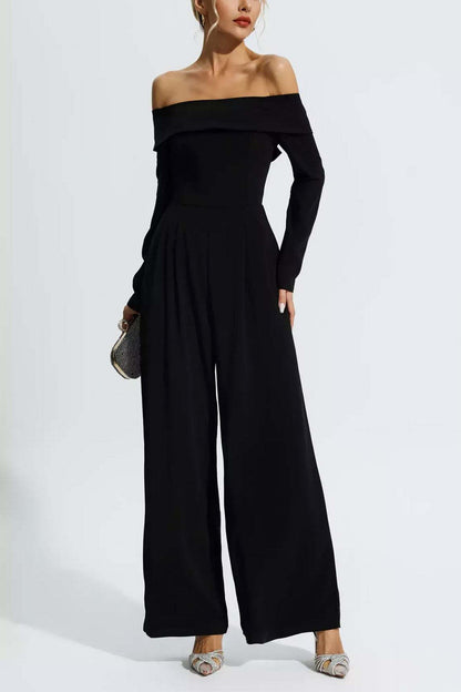 Off-shoulder Lace Up Jumpsuit