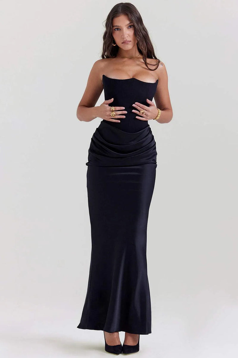 Corset Strapless Midi Dress