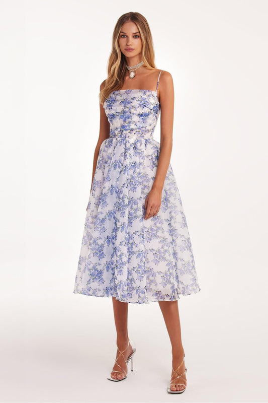 Backless Lace Up Slip Midi Dress