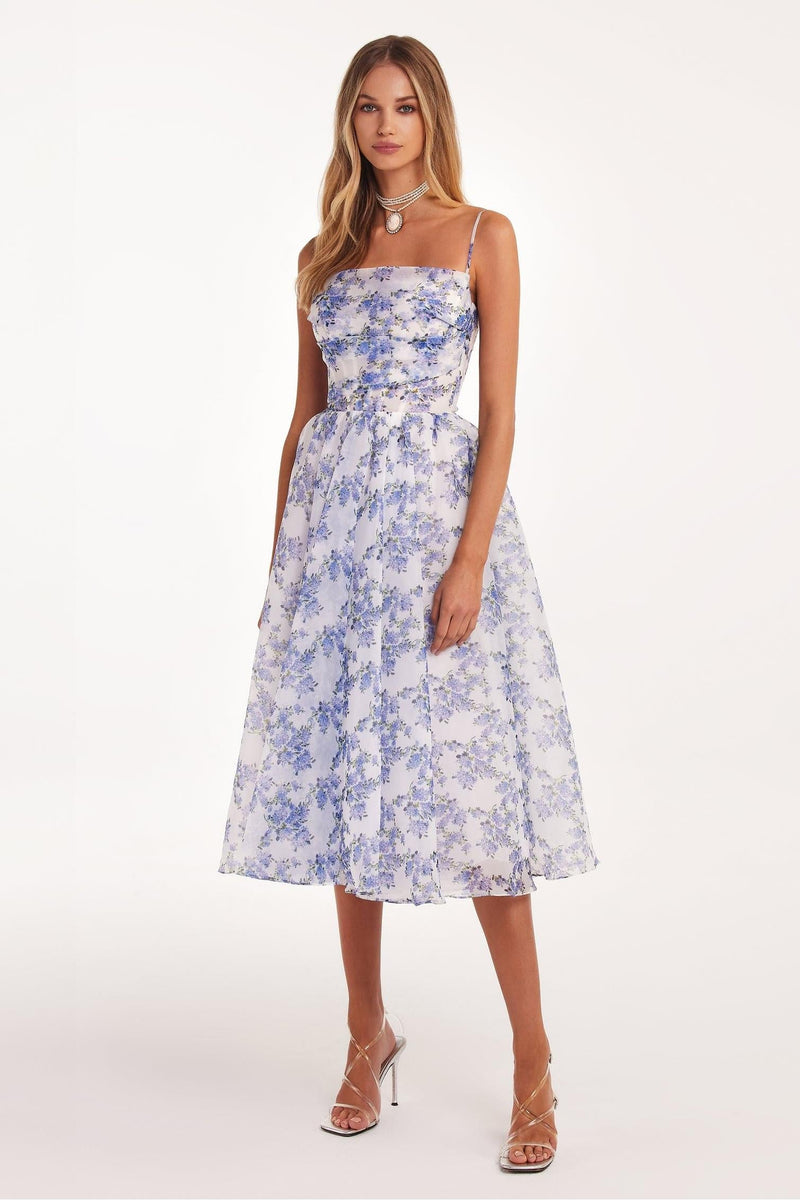 Backless Lace Up Slip Midi Dress