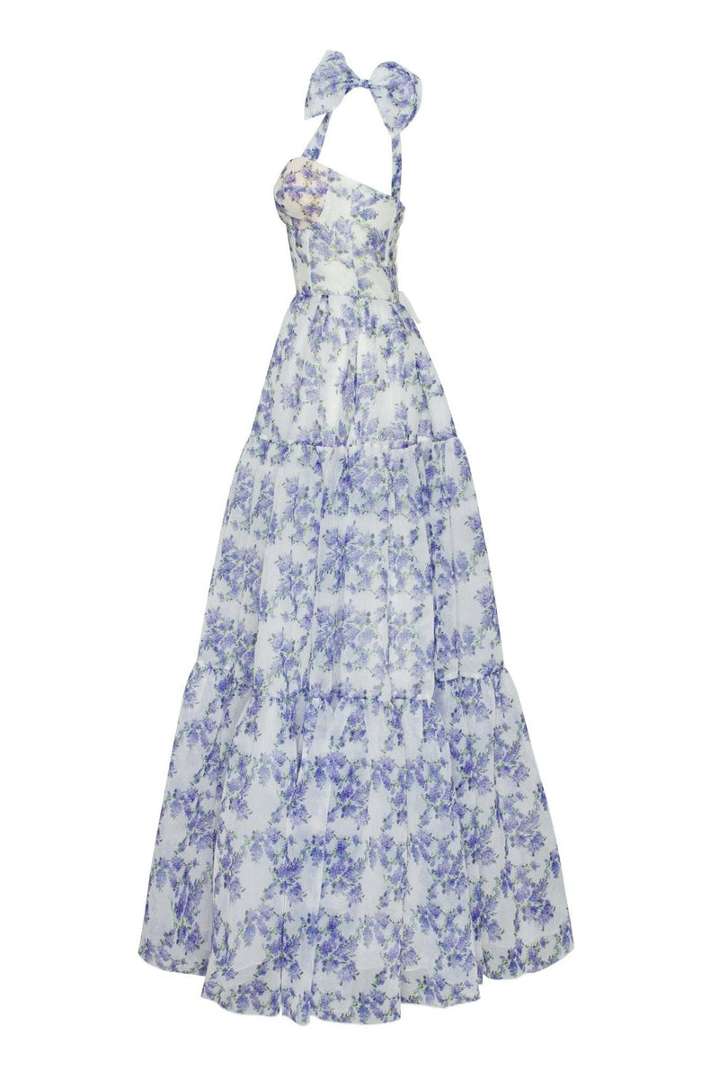 Sweetheart Neck Frill Maxi Dress