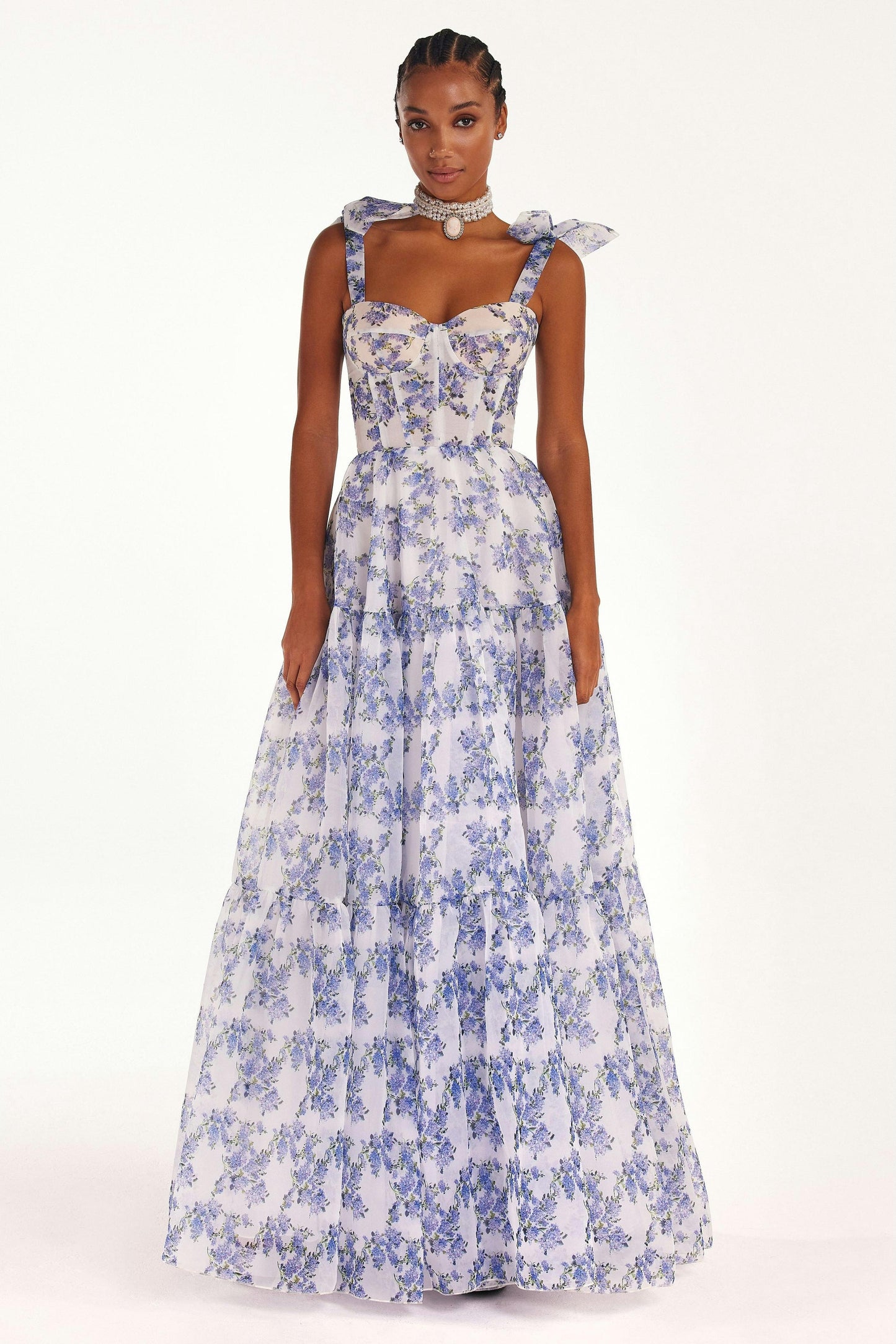 Sweetheart Neck Frill Maxi Dress