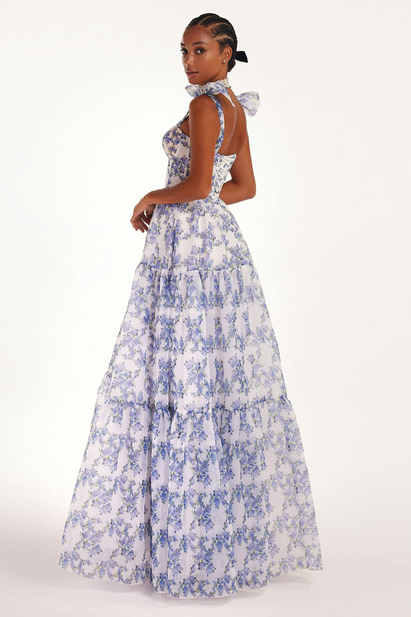 Sweetheart Neck Frill Maxi Dress