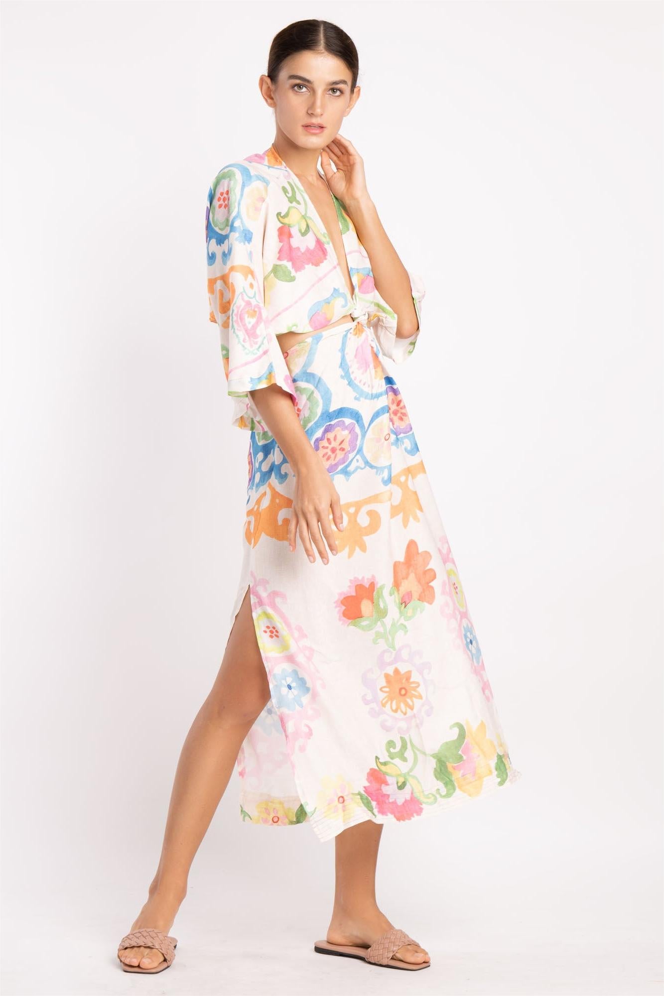 Cut-out Mid Sleeve Midi Dress
