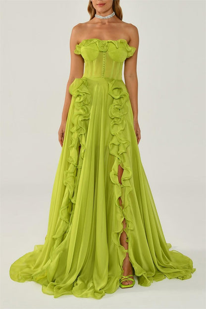Frill Sweetheart Neck Sleeveless Maxi Dress
