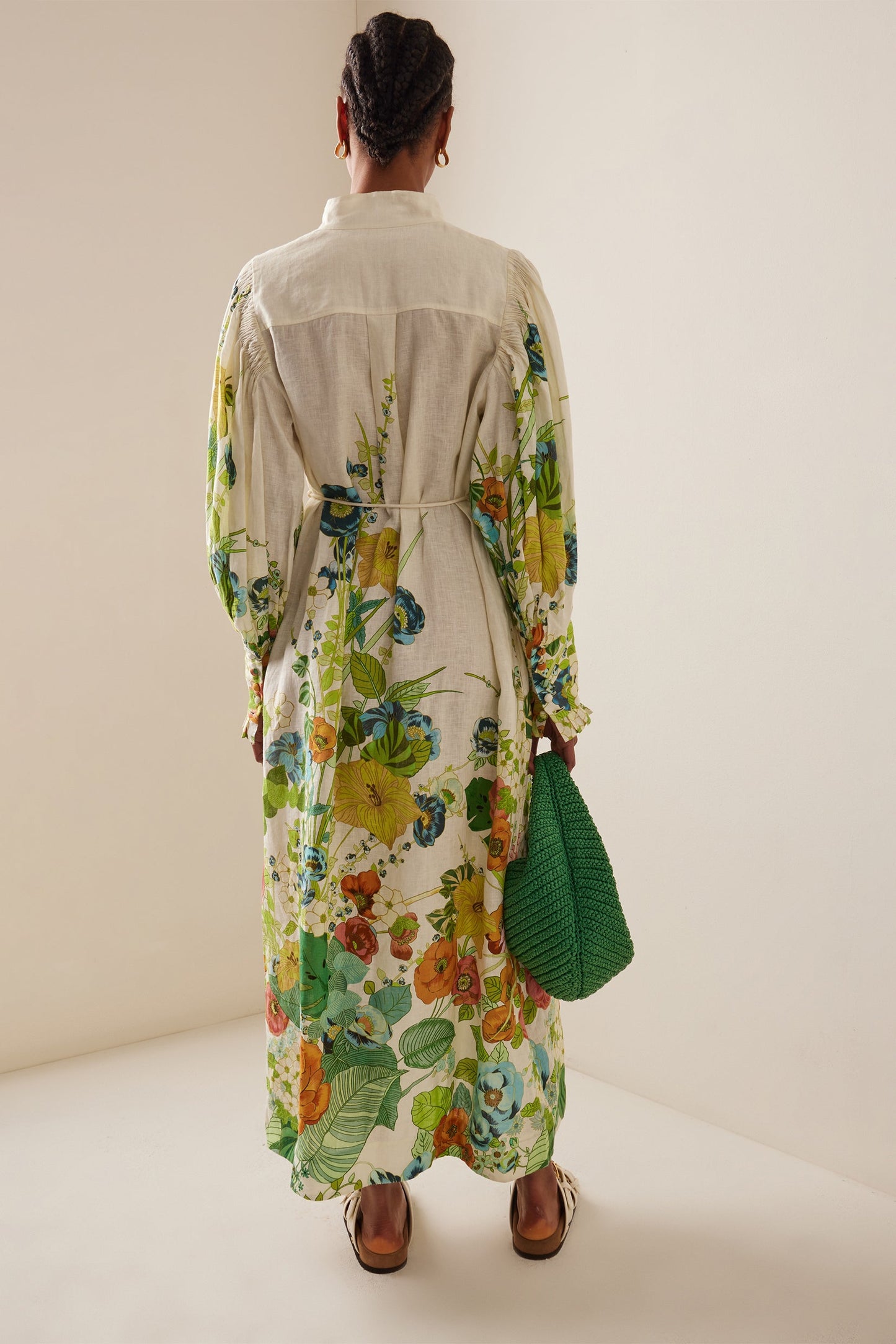Lantern Sleeve Bottom Midi Dress