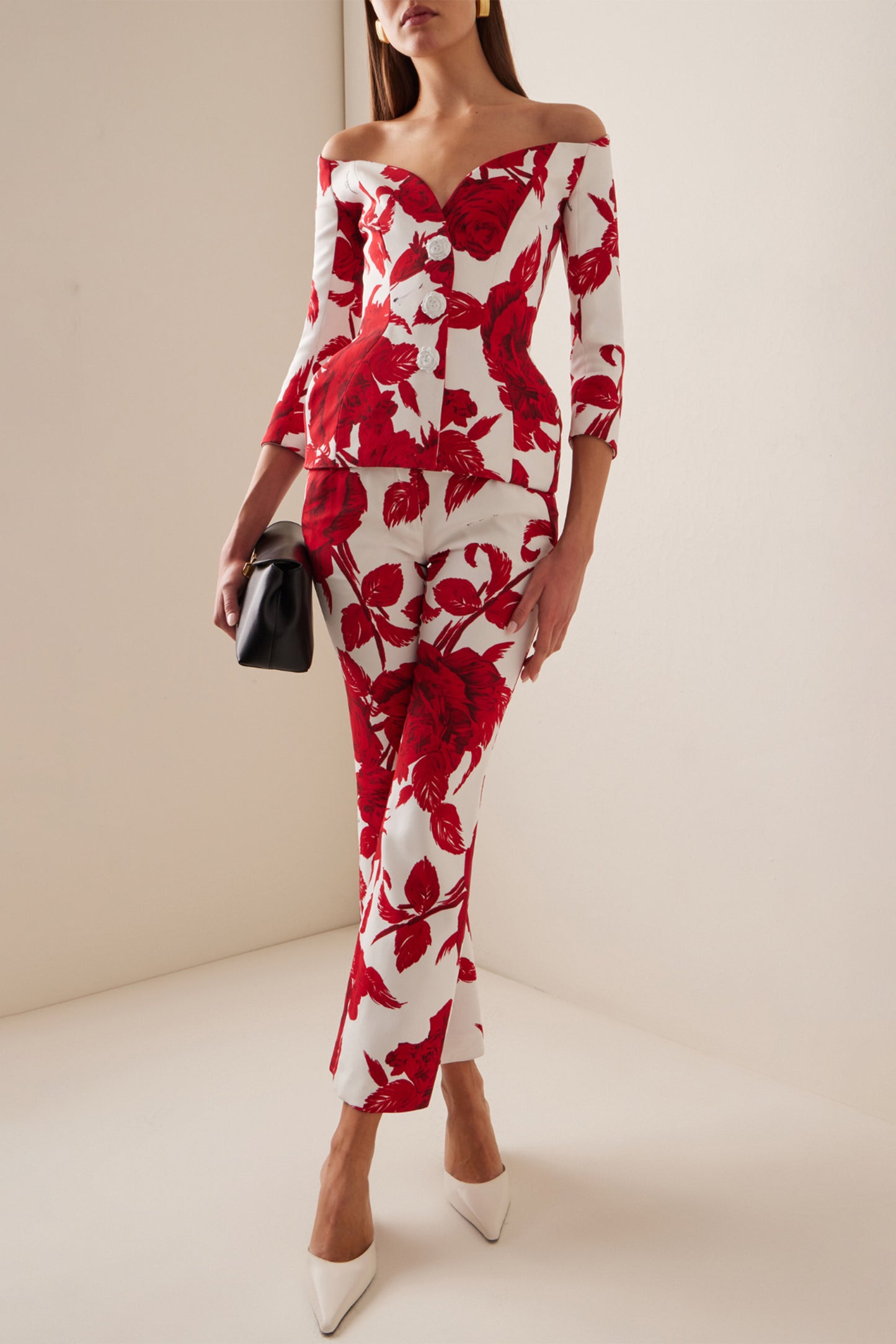 Off-shoulder Top & High Waist Pants Set
