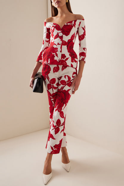 Off-shoulder Top & High Waist Pants Set