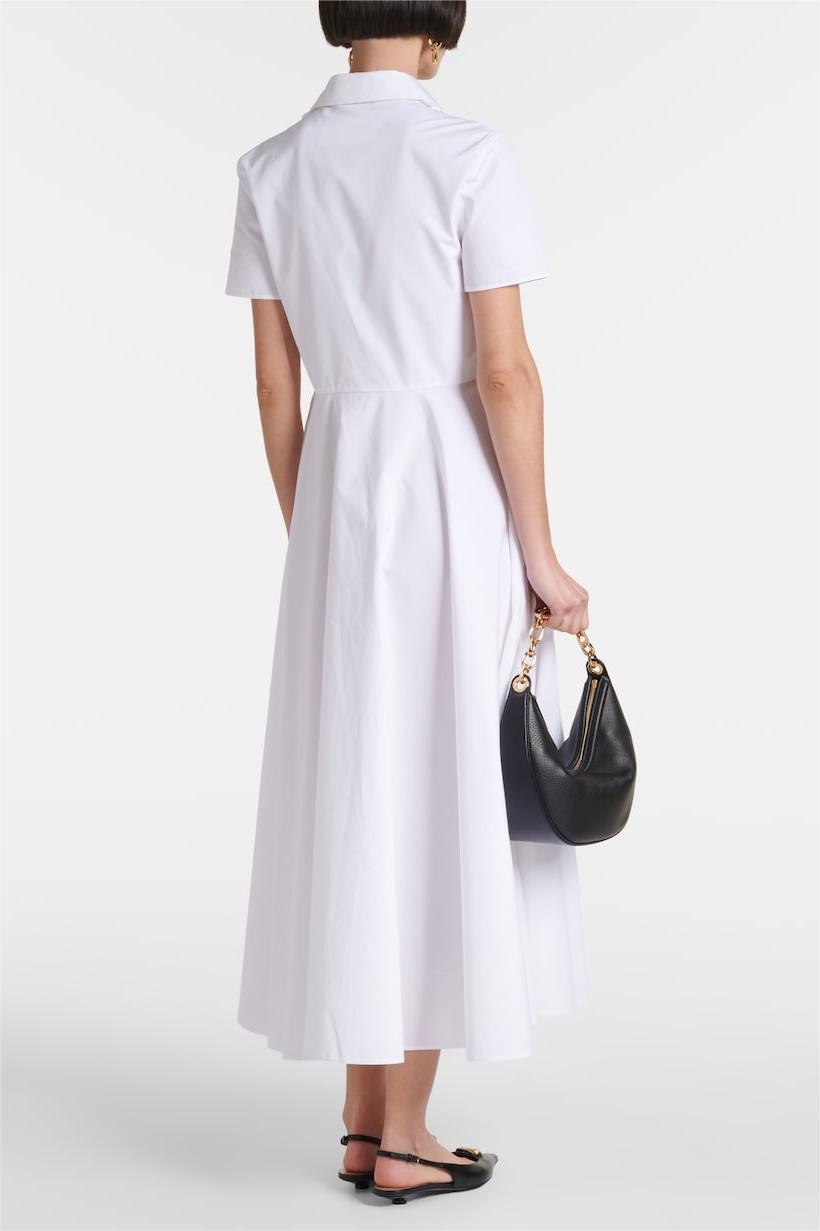 3d Shirt Collar Short Sleeve Midi Dress