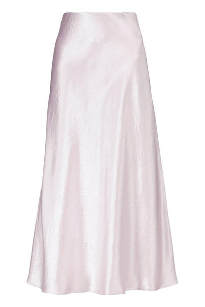 Mid Waist Satin Midi Skirt