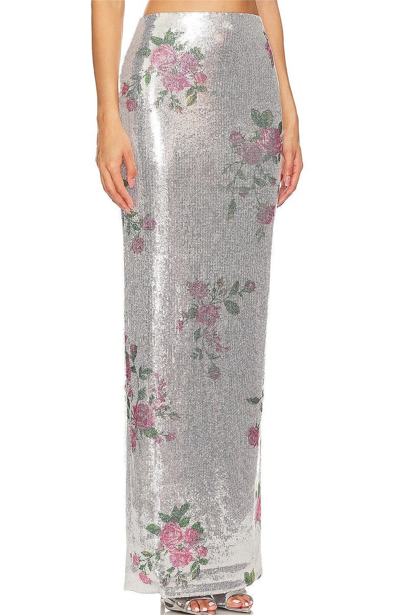 Sequin High Waist Midi Skirt