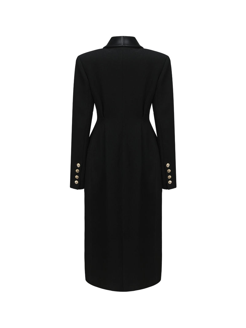 Metal Button Long Sleeve Coat