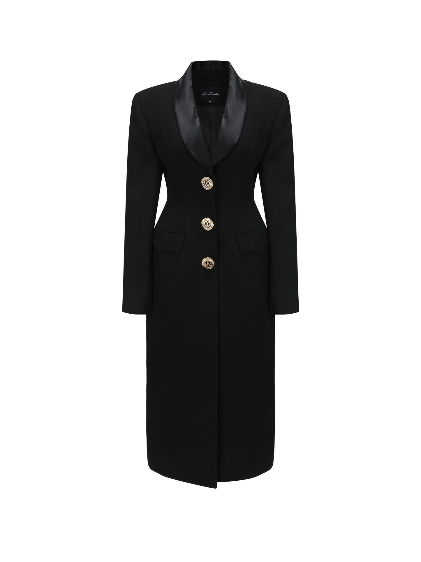 Metal Button Long Sleeve Coat
