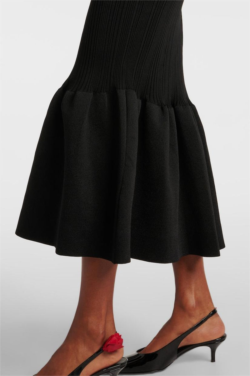 Jersey Button Mermaid Midi Dress