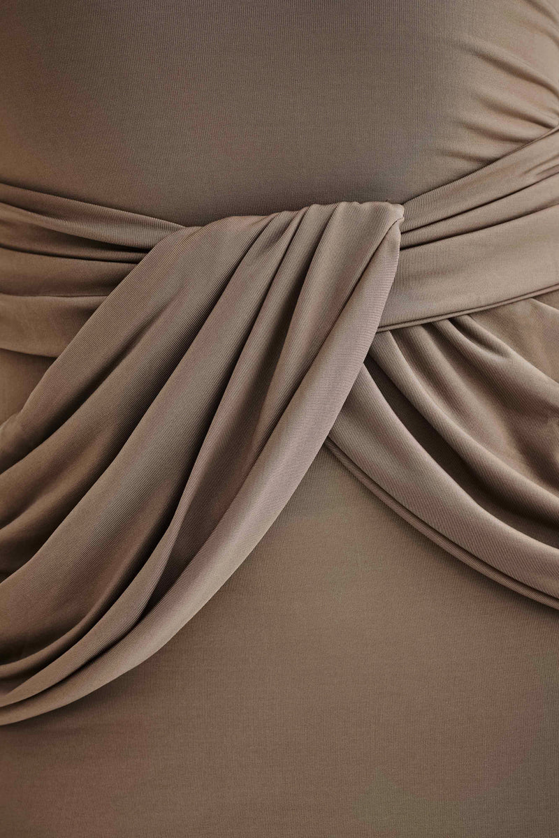 Jersey Knotted Midi Dress