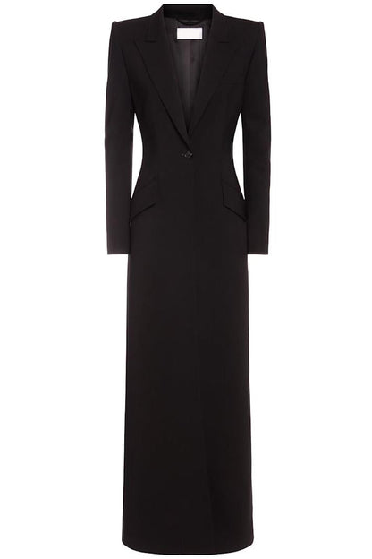 One-button Long Sleeve Lounge Coat