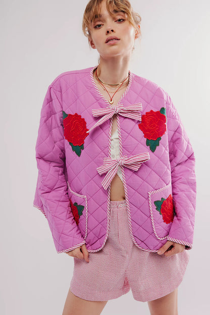 Quilted Embroidered Coat