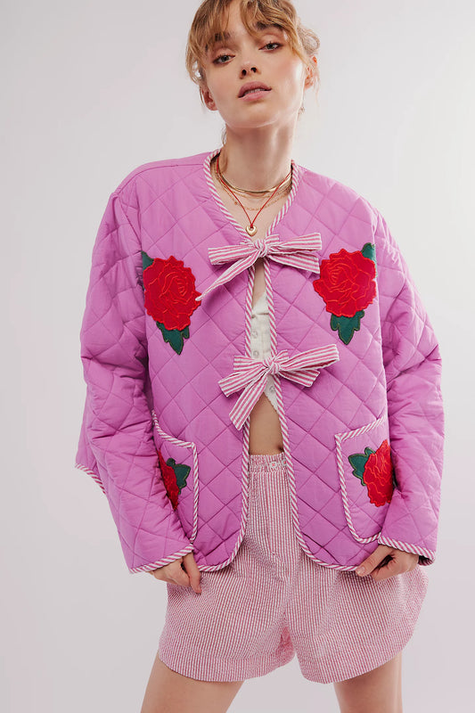 Quilted Embroidered Coat