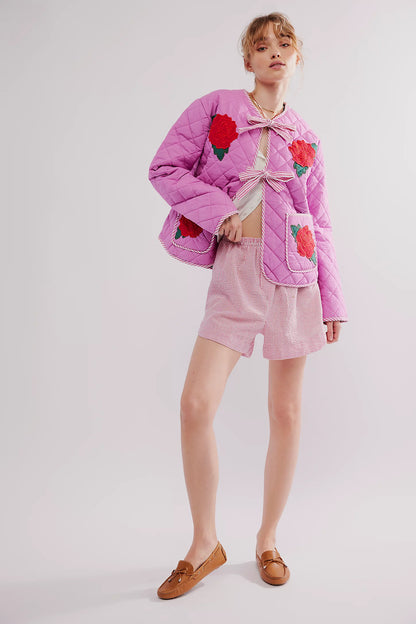 Quilted Embroidered Coat