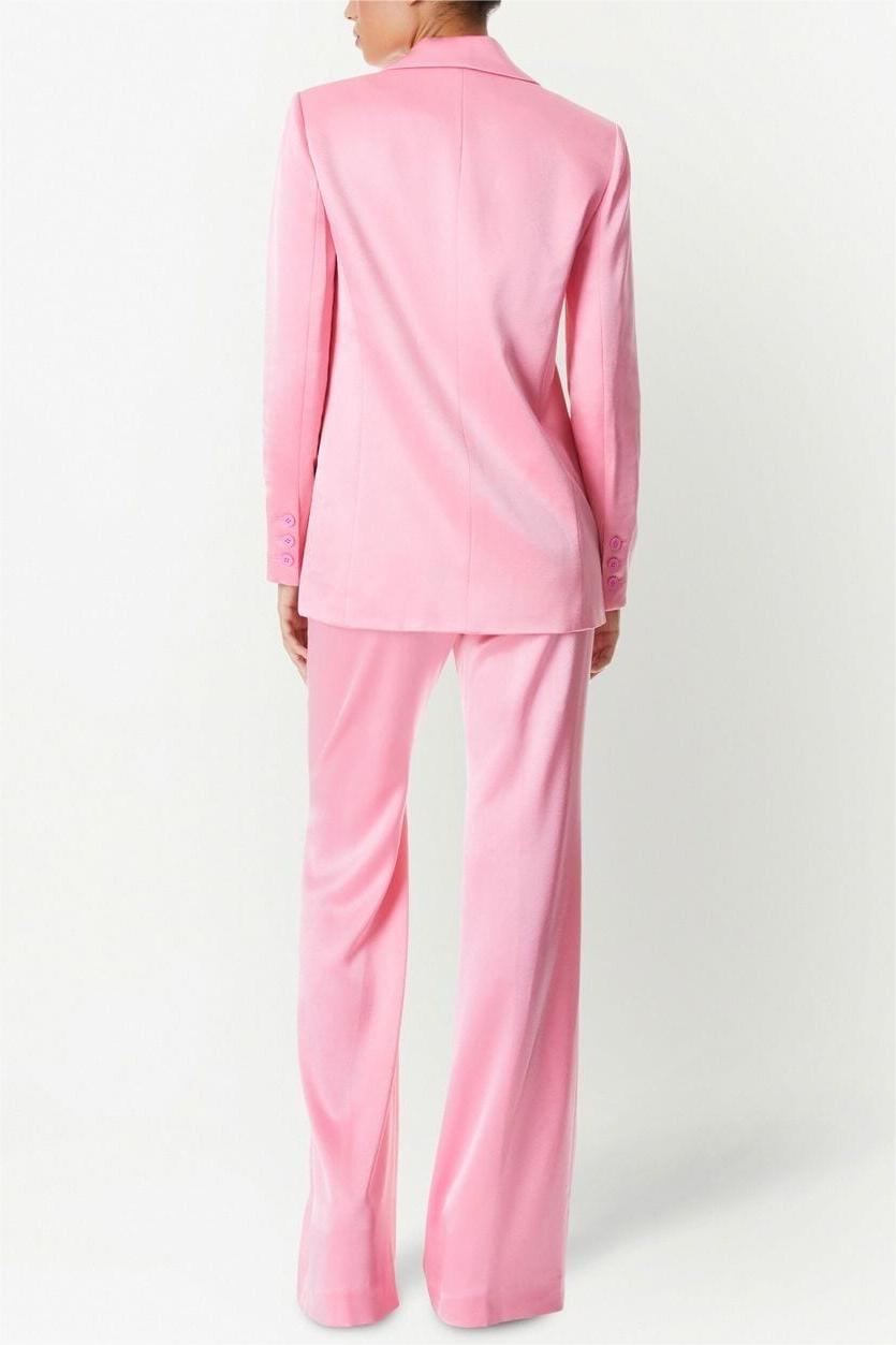 Satin Blazer & High Waist Pants Set