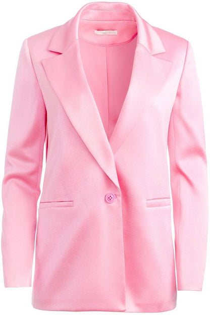 Satin Blazer & High Waist Pants Set