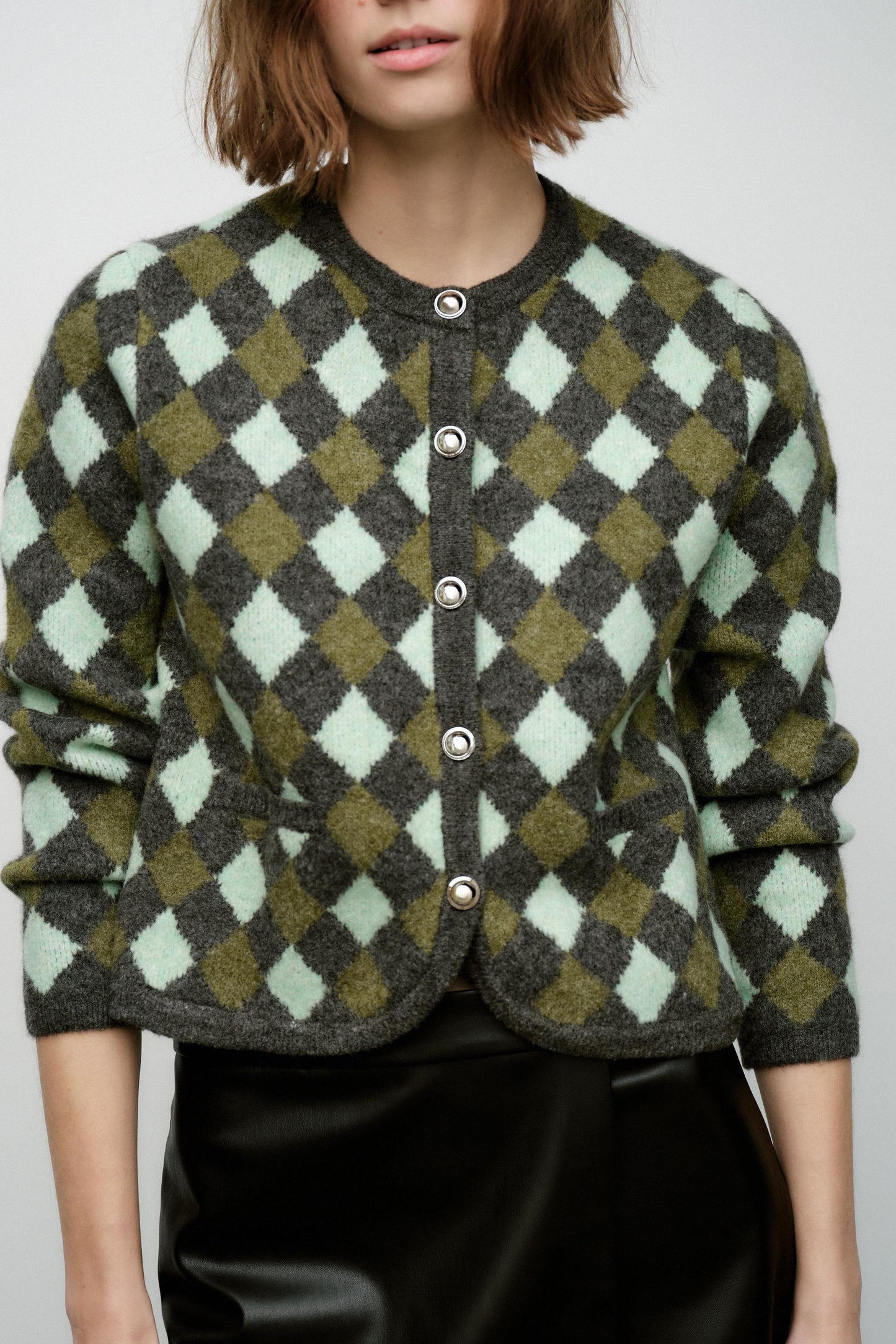 Diamond-type Lattice Long Sleeve Cardigan